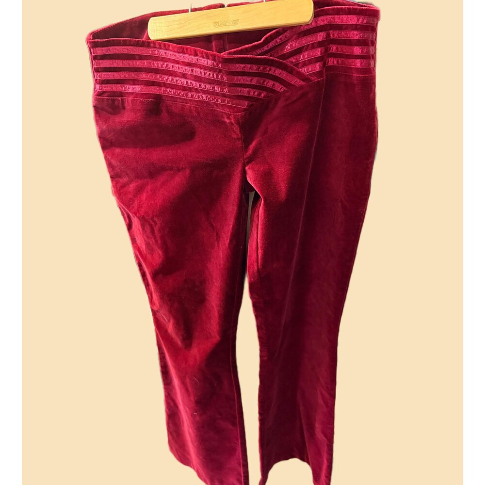 JLO by Jennifer Lopez Y2k Red Velvet Low rise Bellbottoms Size 9